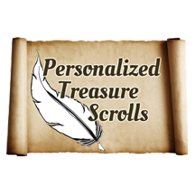 personalized treasure scrolls logo