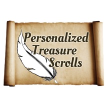 personalized treasure scroll logo